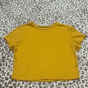 Mustard Yellow Ribbed Women's Top